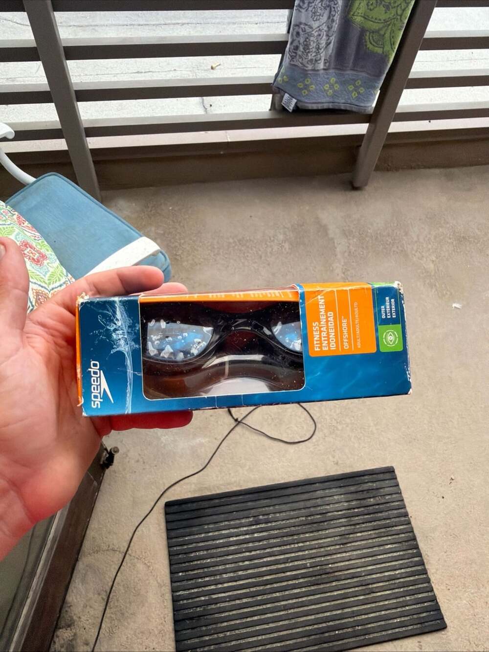Speedo Offshore G.O. Fit Swim Goggles Black Blue Adult